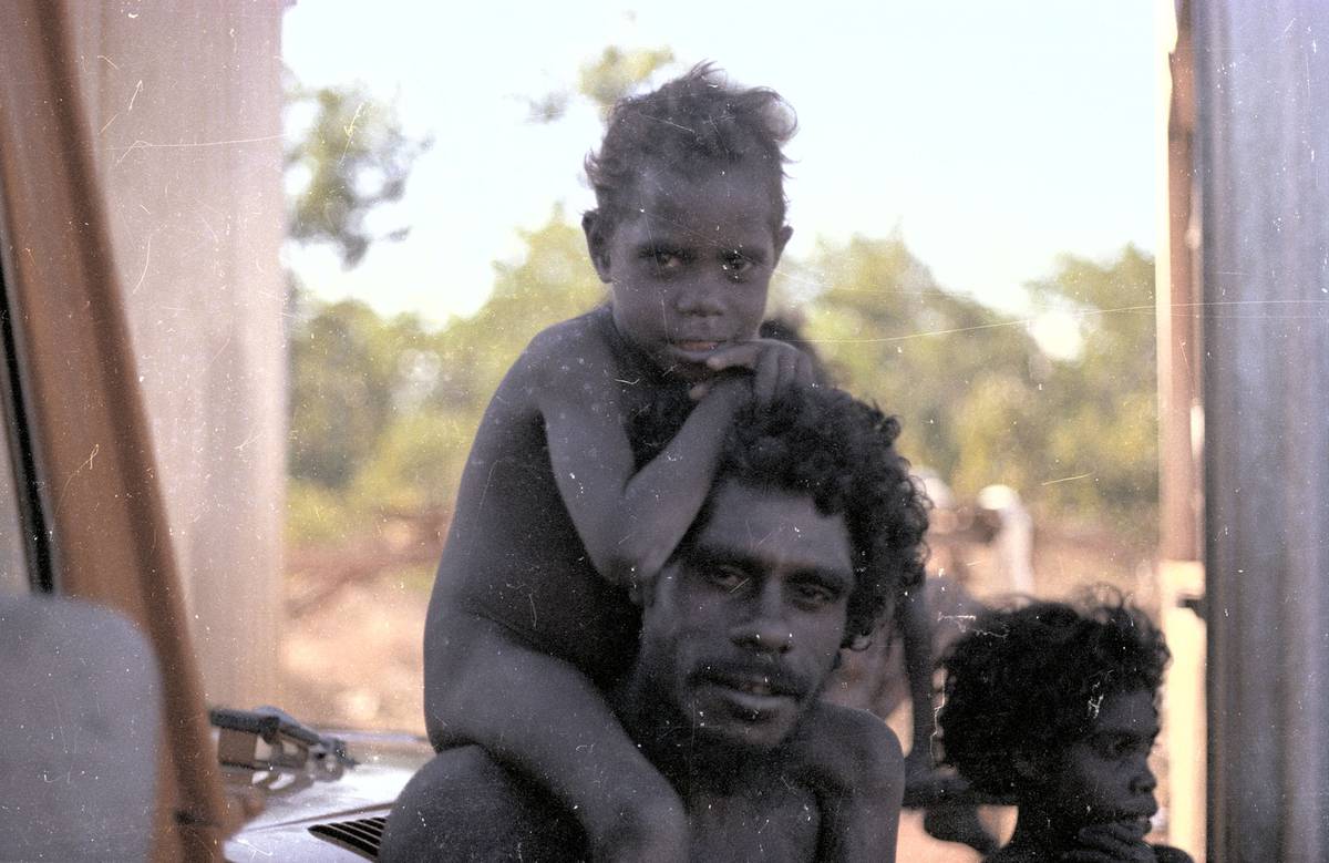 John Mawurndjul with Anna, Mumeka, May 1980