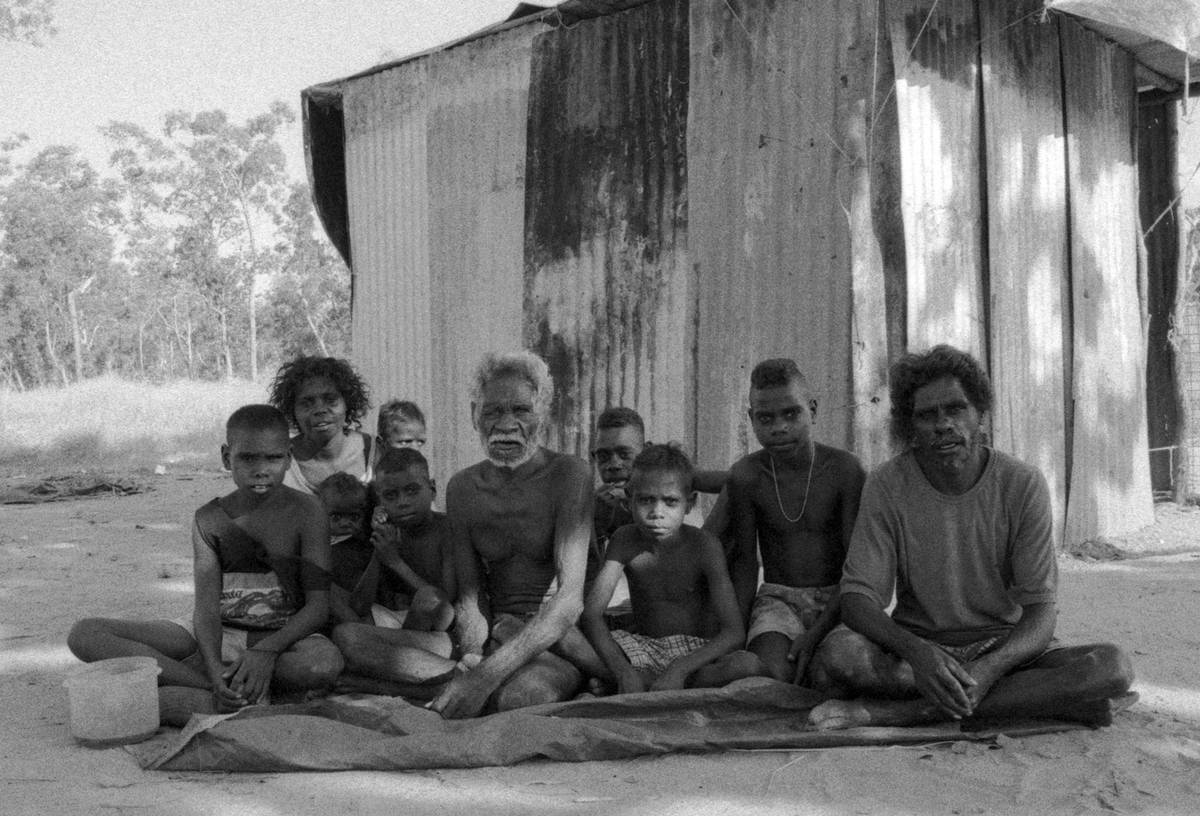 John Mawurndjul and family in Mumeka
