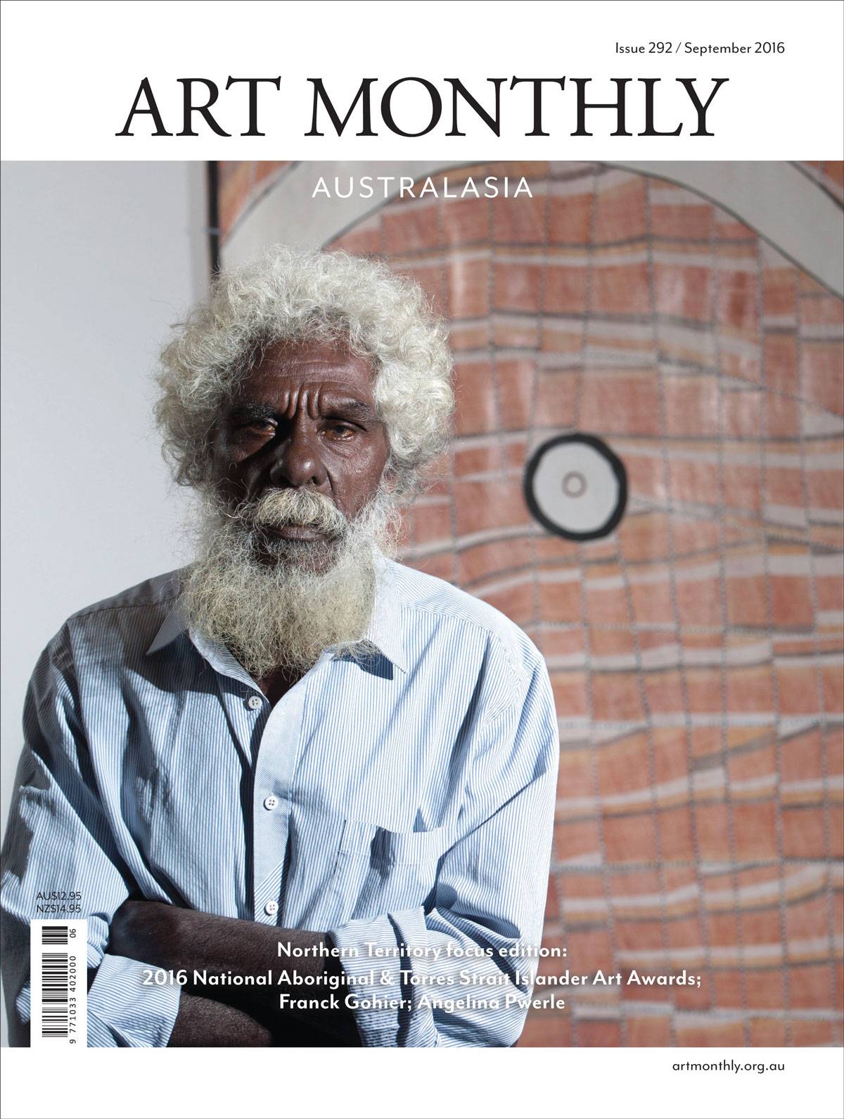 John Mawurndjul on the cover of Art Monthly Australasia