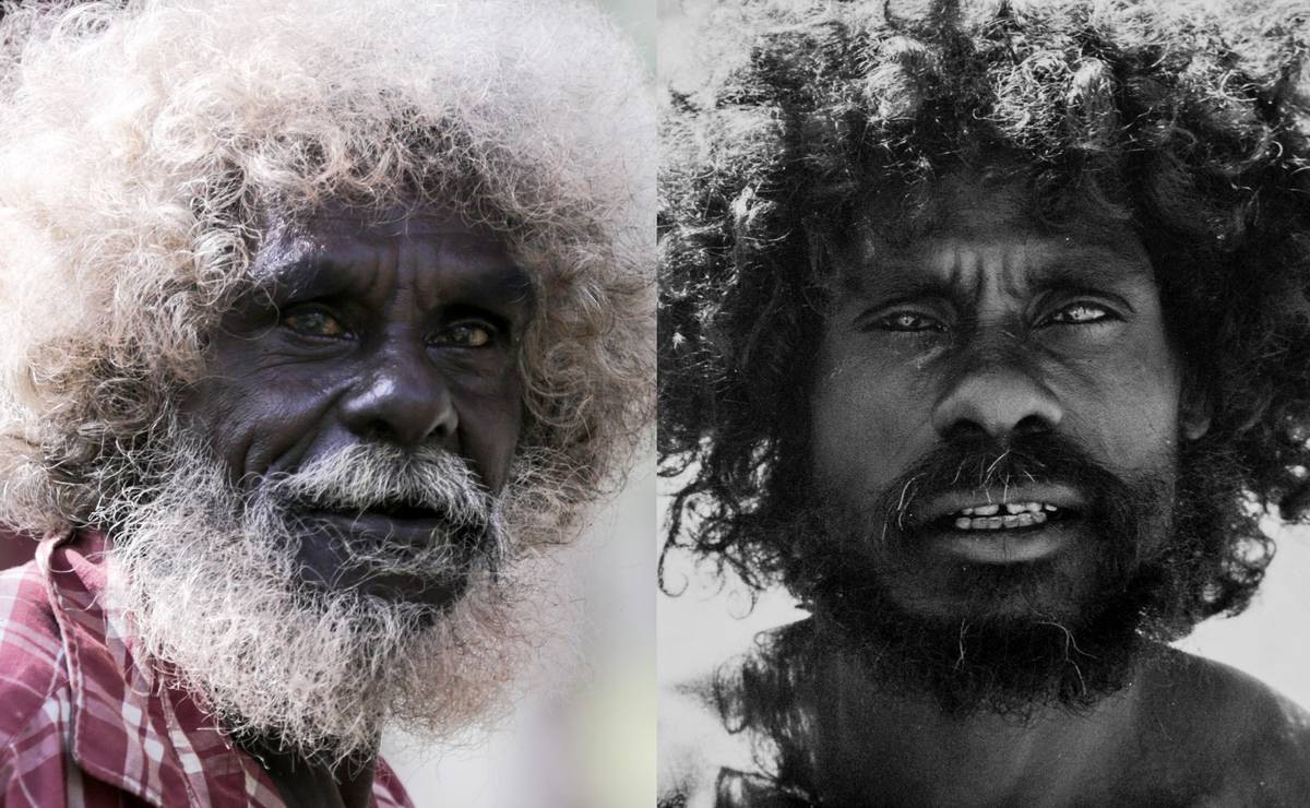 John Mawurndjul, 2016. Photograph: Tristan Derátz. John Mawurndjul, 1986. Photograph: Martin van der Wal
