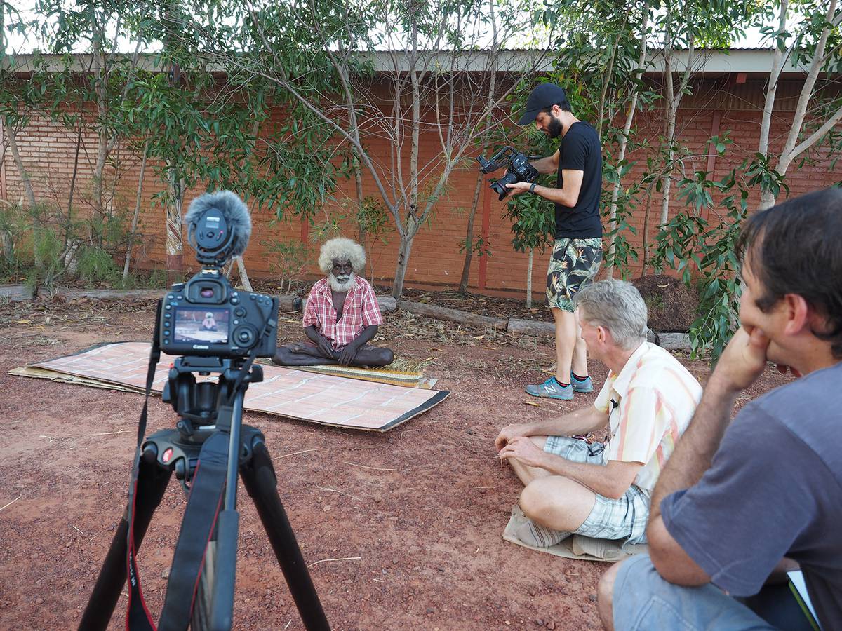 John Mawurndjul being filmed