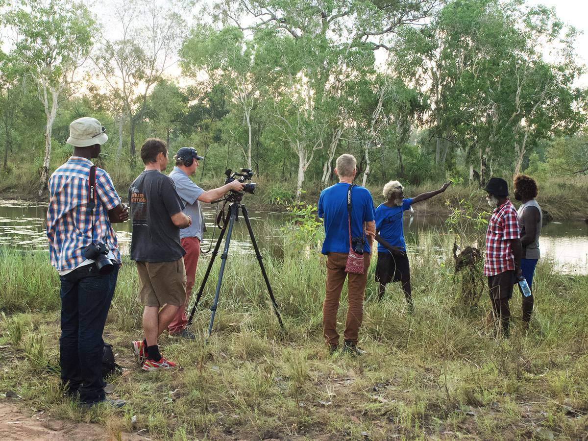 John Mawurndjul being filmed