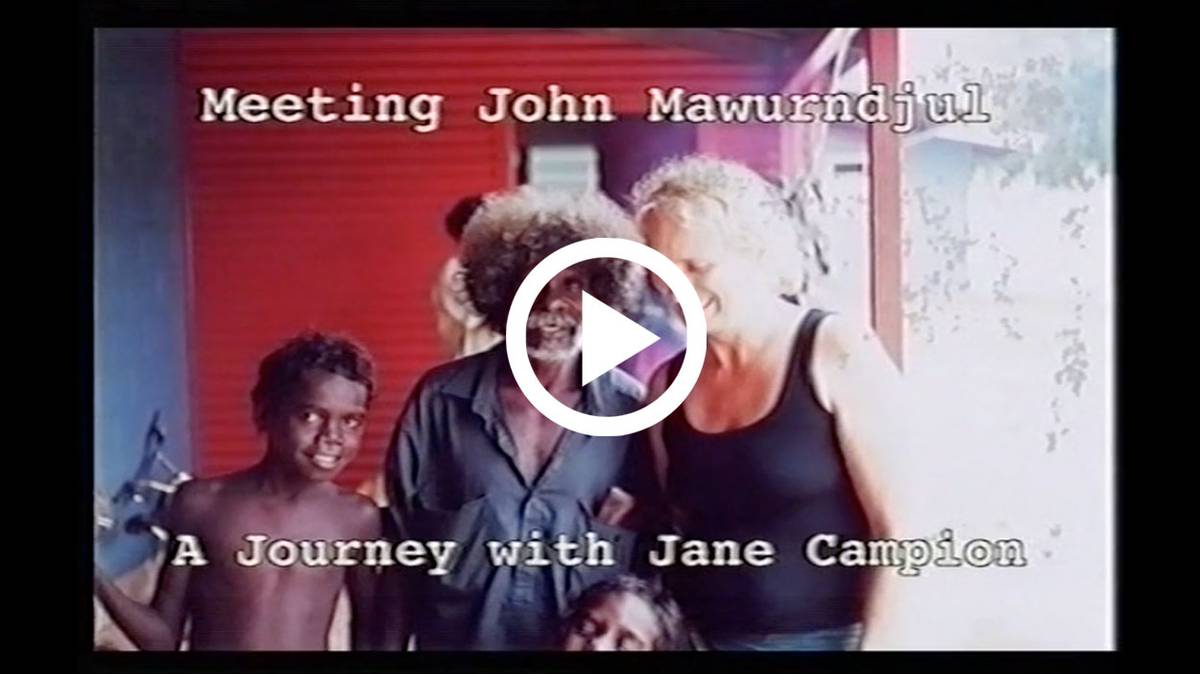 Still image of John Mawurndjul meeting Jane Campion